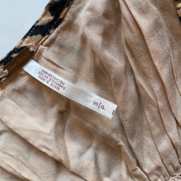 Free People String Of Hearts Maxi Dress Printed Smocked V Neck Button down Sz S - Picture 3 of 7